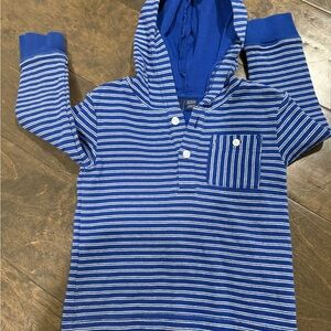 Janie and Jack Navy Striped Hoodie